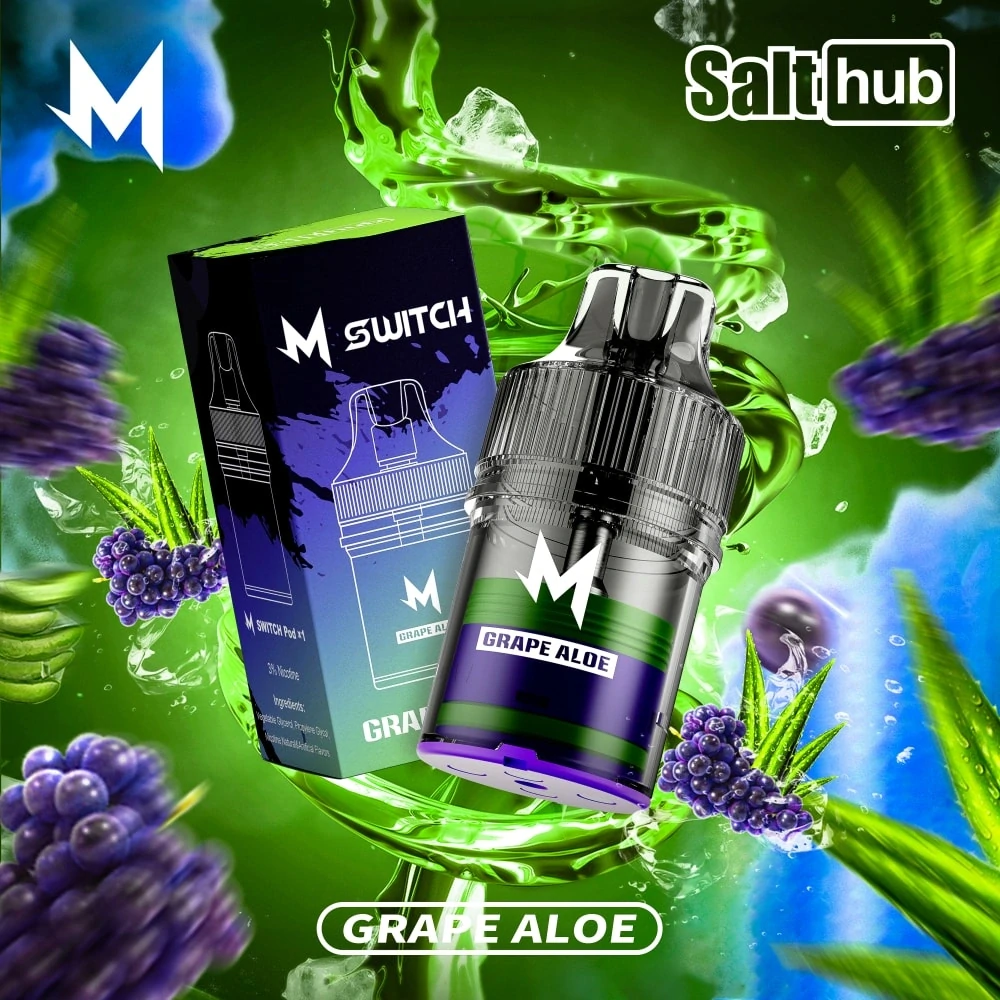 M Bar 15K grape aloe disposable vape pod